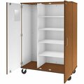 I.D. Systems 67'' Tall Medium Cherry Mobile Storage Cabinet with 4 Shelves 80603F67003 538603F67003